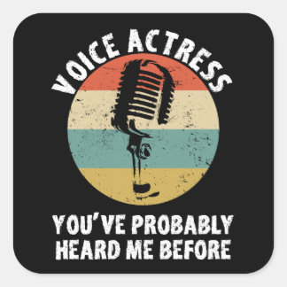 Voice Actrice Dubbing Woordvoerster Sync Vierkante Sticker
