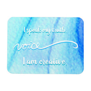 "Voice" Blue Throat Chakra Inspiring Words Magnets Magneet
