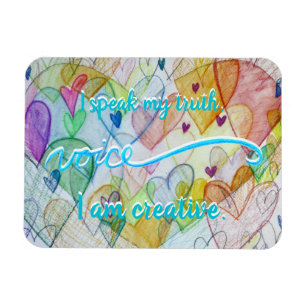 "Voice" Blue Throat Chakra Inspiring Words Magnets Magneet