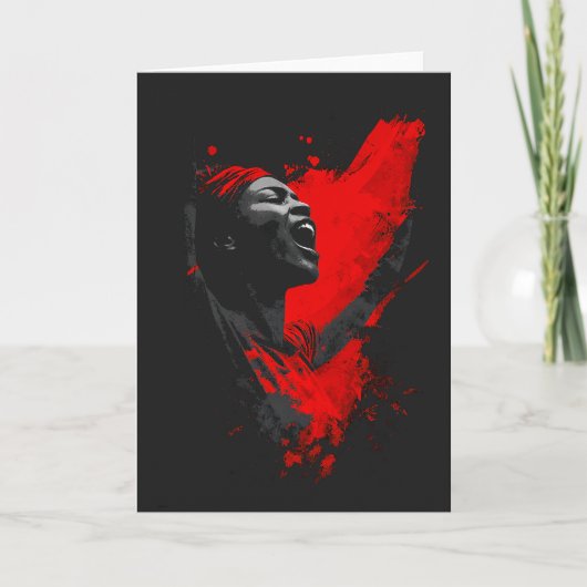 Voice in Red Feestdagen Kaart (Voorkant)