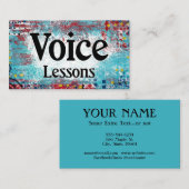 Voice Instruction Lessons Turquoise Visitekaartjes (Voorkant / Achterkant)