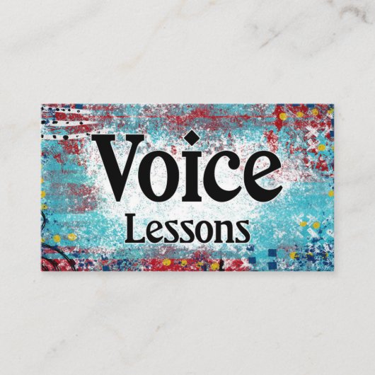 Voice Instruction Lessons Turquoise Visitekaartjes (Voorkant)