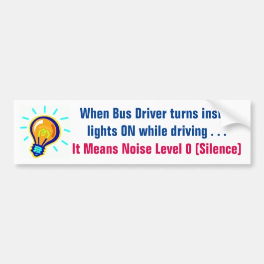 VOICE LEVEL 0 LIGHTS schoolbus-teken/sticker/magne Bumpersticker (Voorkant)