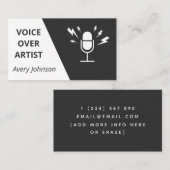 Voice Over Artiest Zwart Wit & Grijs Classic Basic Visitekaartje (Voorkant / Achterkant)
