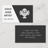 Voice Over Artiest Zwart Wit & Grijs Classic Clean Visitekaartje (Voorkant / Achterkant)