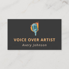 Voice Over Artist Fire Microfoon Icon Trendy Cool Visitekaartje
