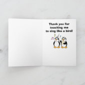 Voice Teacher Bedankt voor het zingen van pinguïns (Binnen)