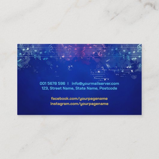 Voice / Vocal coach - Kleurrijke Waterverf Visitekaartje (Achterkant)