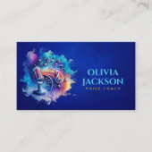 Voice / Vocal coach - Kleurrijke Waterverf Visitekaartje (Voorkant)