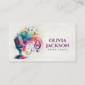 Voice / Vocal coach - Kleurrijke Waterverf Visitekaartje (Voorkant)