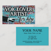 Voicoverartiest voor hire Visitekaartjes - blauw (Voorkant / Achterkant)