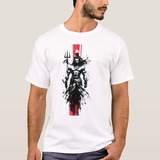 Void-Born Mahadev De Rode As Wanneer Stilte Ta T-shirt (Voorkant)
