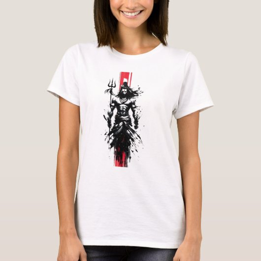 Void-Born Mahadev De Rode As Wanneer Stilte Ta T-shirt (Voorkant)