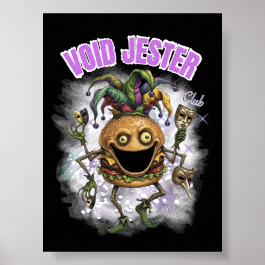 Void Jester Club - vriend Burger donker Poster (Voorkant)
