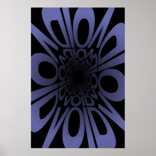 VOID Typografie Poster Surreal Zwart en Paars