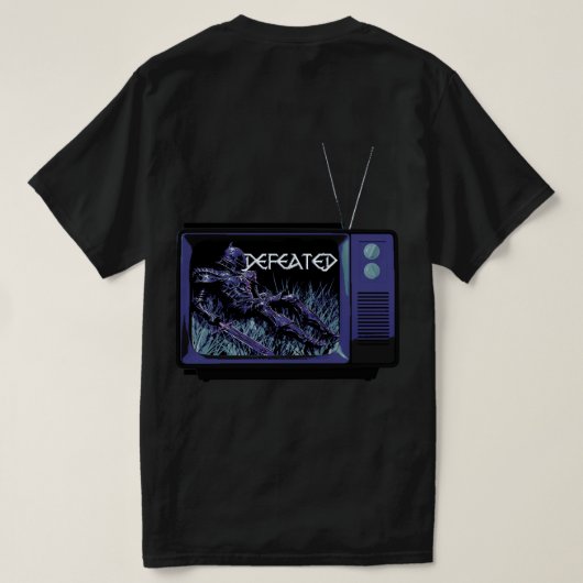 VoidForge "Verslagen" Retro TV Donkere Fantasy Gra T-shirt (Design achterkant)