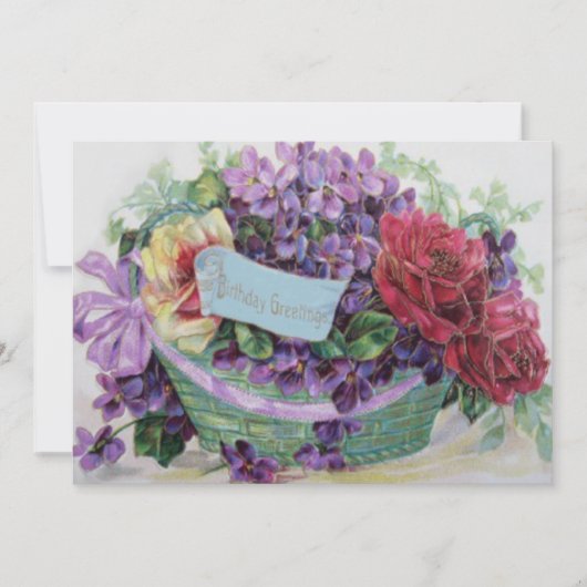 Voilet Roos Basket Floral Flowers (Voorkant)