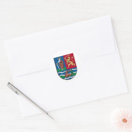 Vojvodina grijpen, wapen ronde sticker (Envelop)