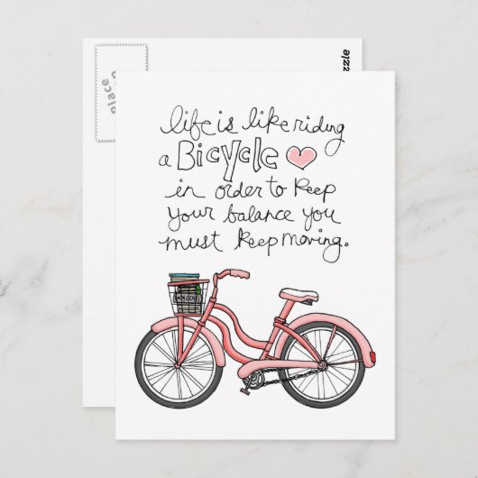 Vol25 leven is als fietsen briefkaart (Voorkant / Achterkant)