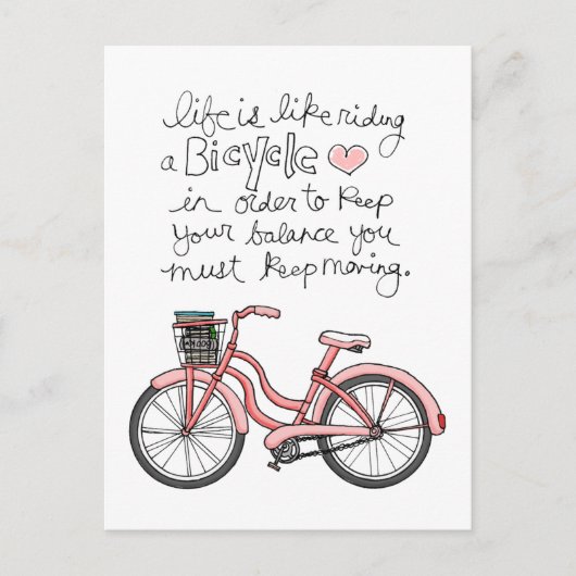 Vol25 leven is als fietsen briefkaart (Voorkant)