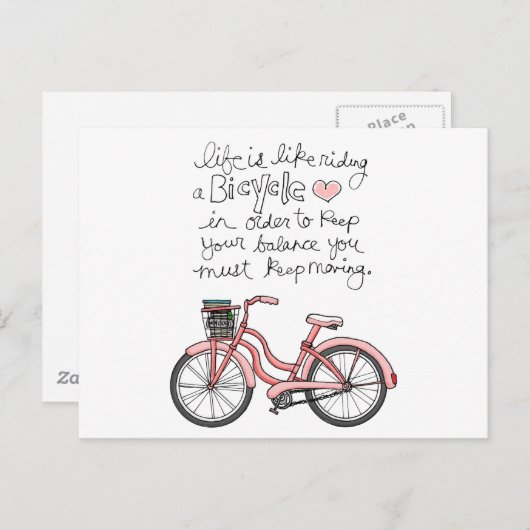 Vol25 leven is als fietsen briefkaart (Voorkant / Achterkant)