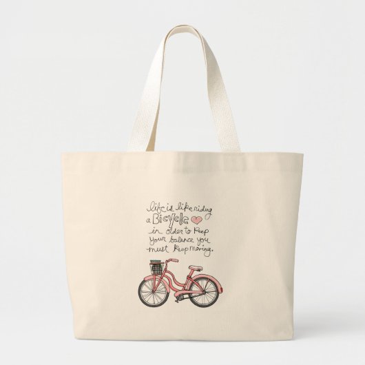 Vol25 leven is als fietsen grote tote bag (Voorkant)