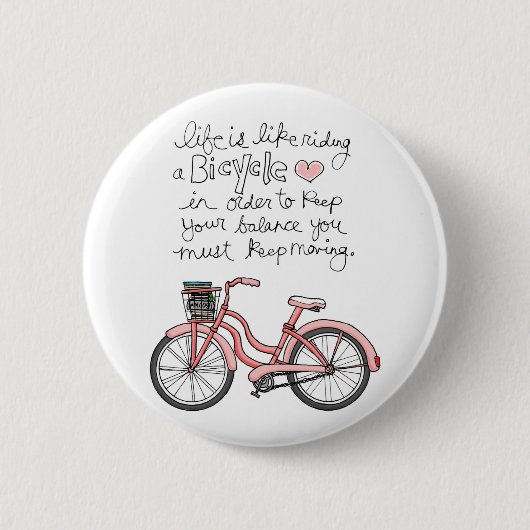 Vol25 leven is als fietsen ronde button 5,7 cm (Voorkant)