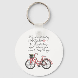 Vol25 leven is als fietsen sleutelhanger