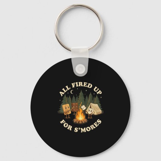Vol enthousiast voor smores grappig camping ontwer sleutelhanger (Voorkant)