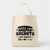 Vol geheimen en snacks tote bag (Voorkant)