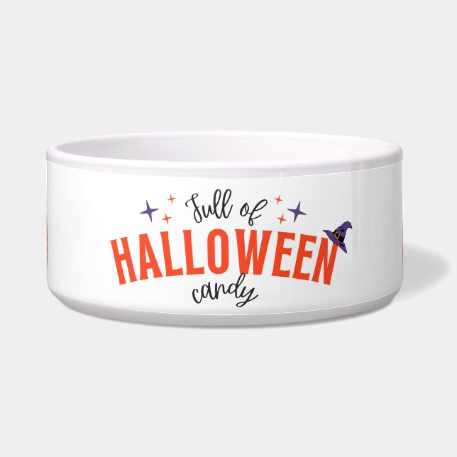 vol Halloween Snoep | Keramische Bowl Voerbakje (Voorkant)