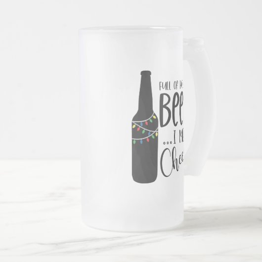 vol kerstbier en kerst | Funny Drink Matglas Bierpul (Voorkant rechts)