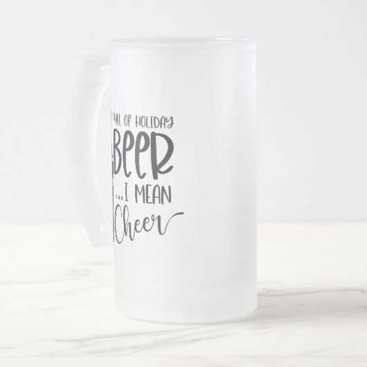 vol kerstbier en kerst | Funny Drink Matglas Bierpul (Voorkant links)