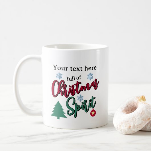Vol Kerstsfeer Aangepast Koffiemok (Met donut)