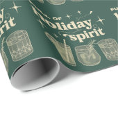 Vol Kerstsfeer Kerstcadeaus Dranken Wijn Cadeaupapier (Rol Hoek)
