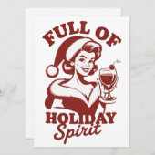 Vol Kerstsfeer Wijn Snarky Kerstmis Xmas Feestdagenkaart (Voorkant / Achterkant)