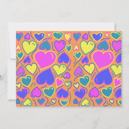 Vol kleurrijke harten kaart (Voorkant)
