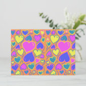 Vol kleurrijke harten kaart (Staand voorkant)