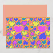 Vol kleurrijke harten kaart (Voorkant / Achterkant)