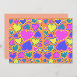 Vol kleurrijke harten kaart