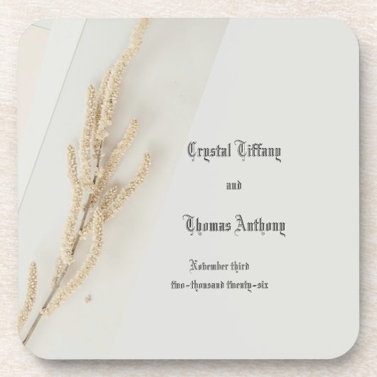 Vol leven bruiloft Onderzetter gunsten (Voorkant)