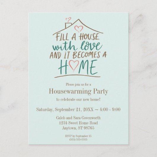 Vol liefde housewarming briefkaart (Voorkant)