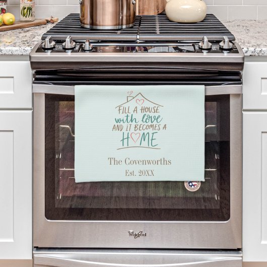 Vol liefde  housewarming theedoek