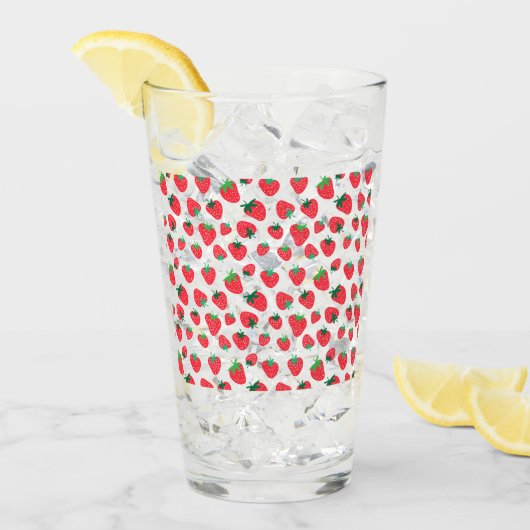 Vol met aardbeien glas (Voorkant ijs)