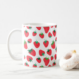 Vol met aardbeien koffiemok