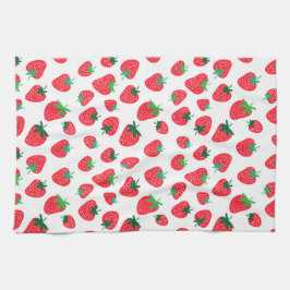 Vol met aardbeien theedoek