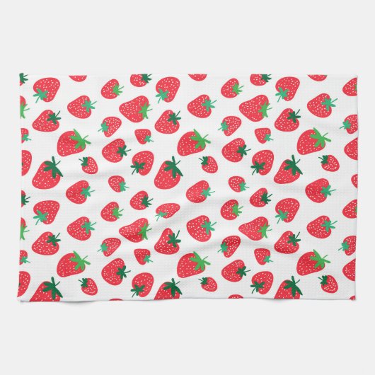 Vol met aardbeien theedoek (Horizontaal)