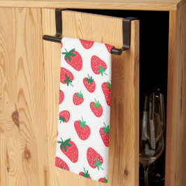 Vol met aardbeien theedoek