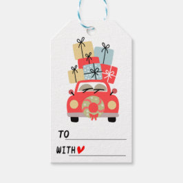 Vol met cadeaus cadeaulabel