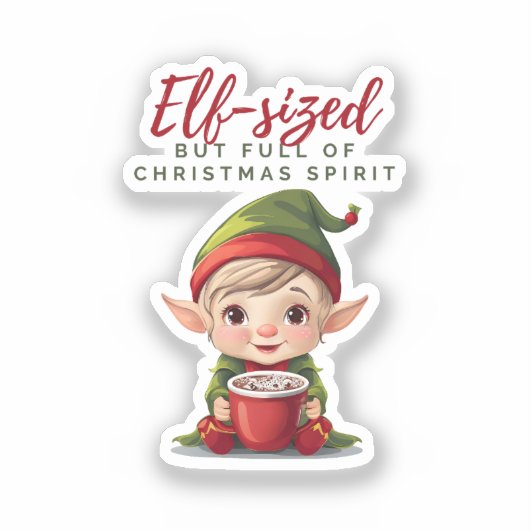 Vol met Christmas Spirit Vinyl Sticker, Vakantie Sticker (Voorkant)